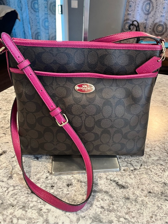 Coach Handbags - Coach Signature File Crossbody Bag